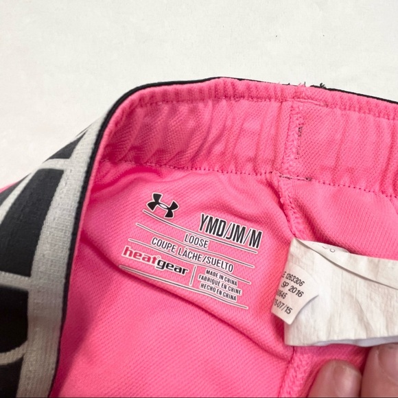 Under Armour Pink and Black Athletic Shorts Girls Size Medium - Picture 7 of 8